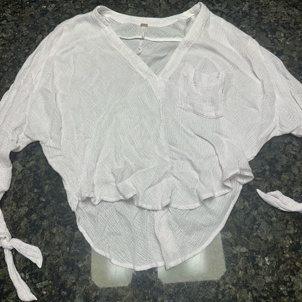 Free People Linen Long Sleeve Shirt